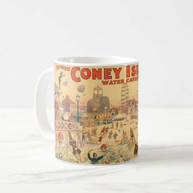 Mug Affiche De Cirque Des Gens En Costumes Se Produisa (Devant gauche)