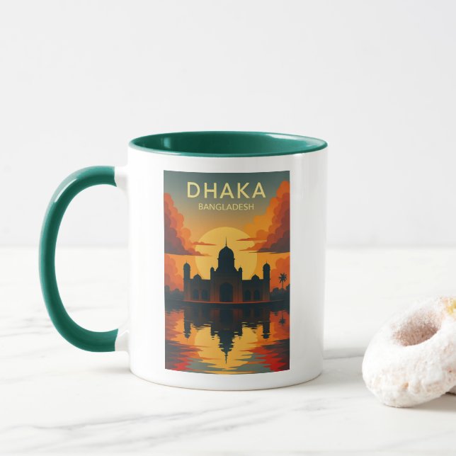Mug Affiche de conception d'art numérique du mausolée  (Avec donut)