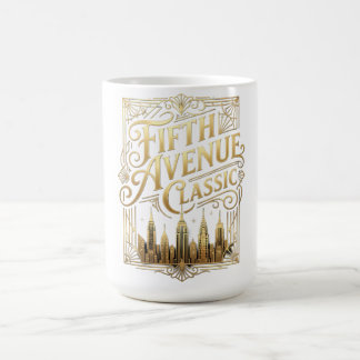 Mug Affiche de la Cinquième Avenue Classique Or Art Dé