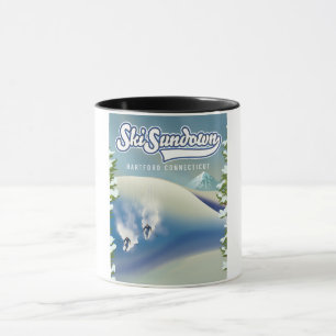 Mug Affiche de ski Sundown Hartford Connecticut