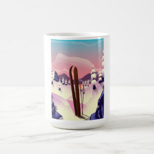 Mug Affiche de ski vintage