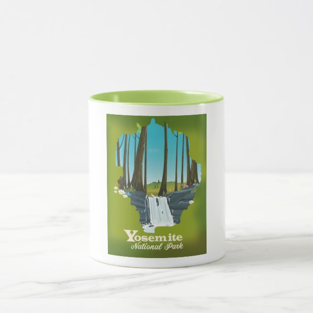 Mug Affiche de vacances du parc national Yosemite. (Centre)