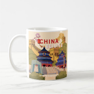 Mug Affiche de voyage à Pékin en Chine Art mural de