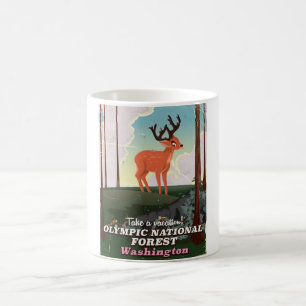 Mug Affiche de voyage de la forêt nationale Olympique