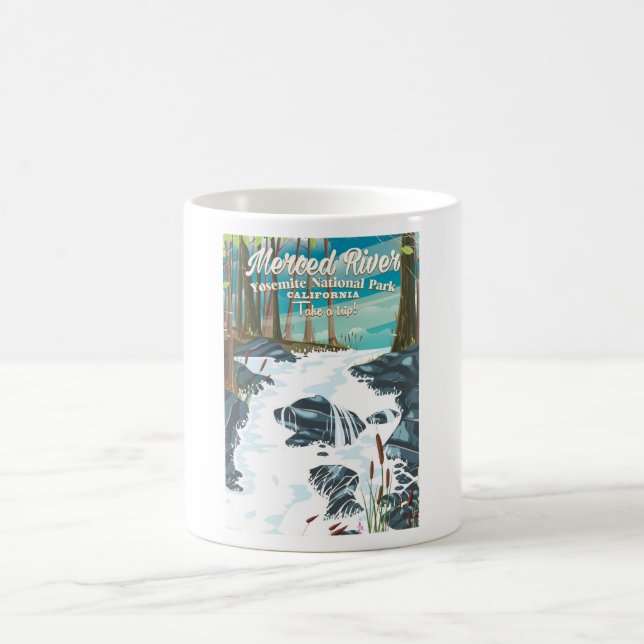 Mug Affiche de voyage de Merced River en Californie (Centre)