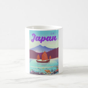 Mug affiche de voyage de paysage japonais