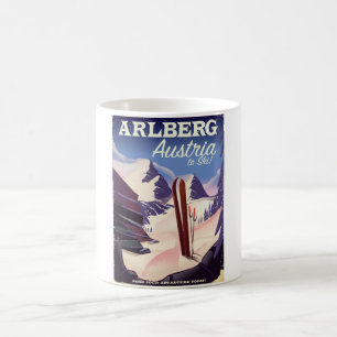 Mug Affiche de voyage de ski Arlberg Autriche
