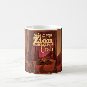 Mug affiche de voyage du parc national Zion