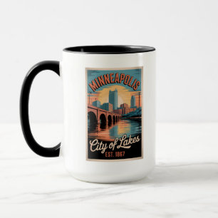 Mug Affiche de voyage rétro de Minneapolis Minnesota