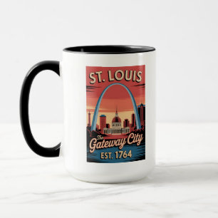 Mug Affiche de voyage rétro de Saint-Louis Missouri