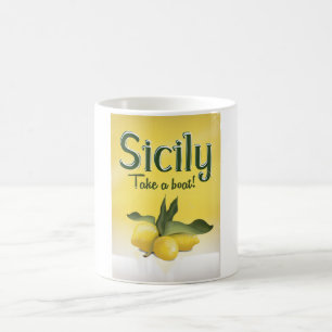 Mug Affiche de voyage vintage citron de Sicile