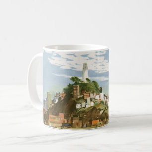 Mug Affiche de voyage vintage de la baie de San Franci