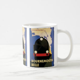 Mug Affiche de voyage vintage, train Bournemouth Belle