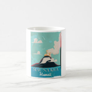 Mug affiche de voyage vintage volcan mauna kea Hawaii