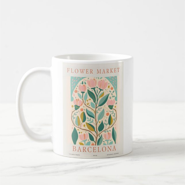 Mug Affiche du Marqueur de fleurs de Barcelone (Gauche)