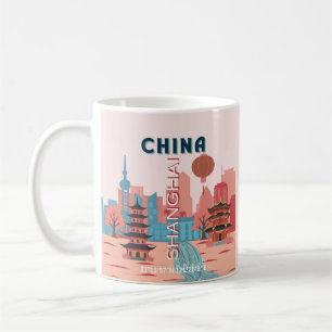 Mug Affiche rétro vintage de voyage à Shanghai Chine
