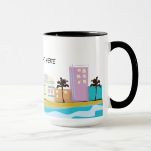 Mug Affiche vintage de Miami des années 1980