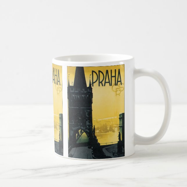 Mug Affiche vintage de Praha (Droite)