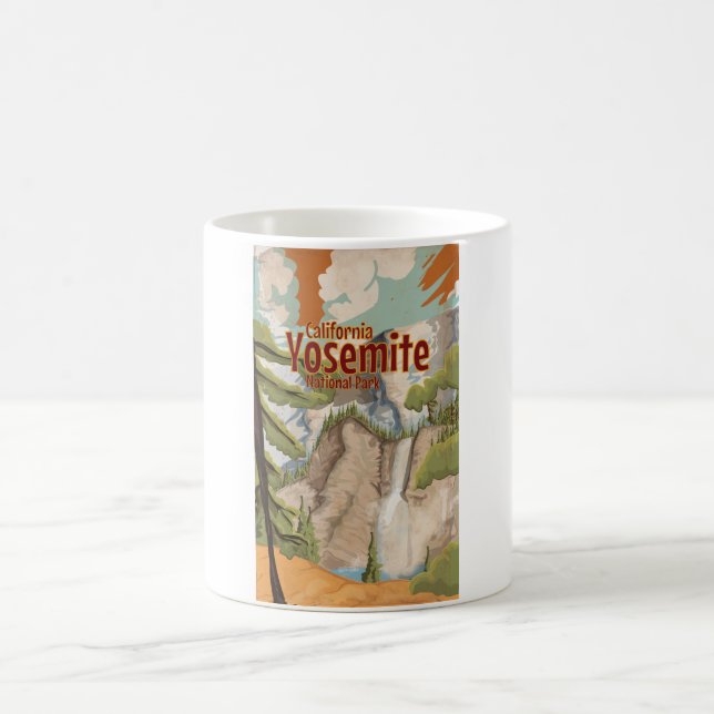 Mug Affiche vintage de Yosemite (Centre)