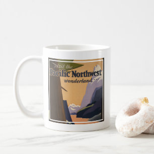 Mug Affiche Vintage voyage Vue Montagne