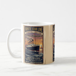 Mug Affiche vintage White Star Line Olympic & Titanic
