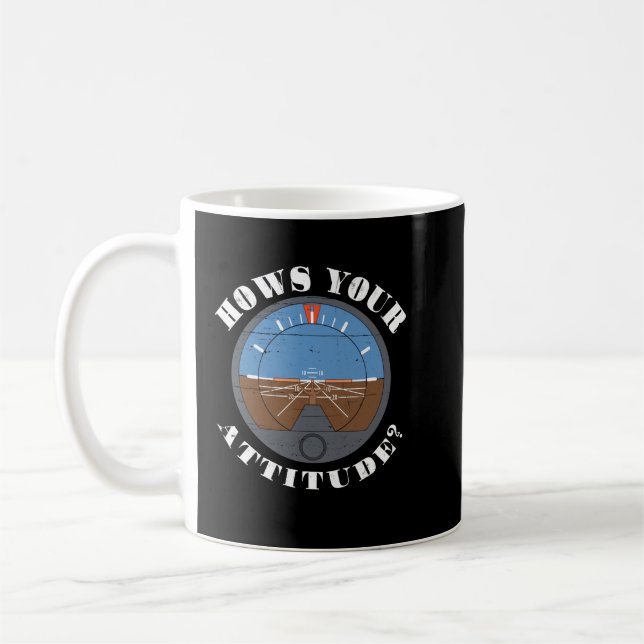 Mug Affiche votre attitude drôle Altitude Humour d'avi (Gauche)