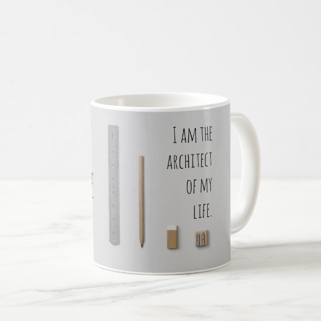 Mug Affirmation je suis l'architecte de ma vie (Devant droit)