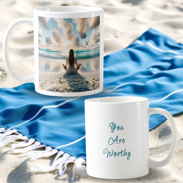 Mug Affirmation positive | Je suis digne de l'amour (Créateur téléchargé)