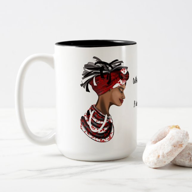 Mug African Woman, Reflections (With Donut)