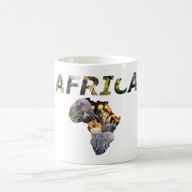 Mug Afrique Faune Continent Afrique Collage (Centre)