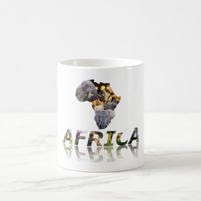 Mug Afrique Faune Continent Afrique Collage Mirror (Centre)