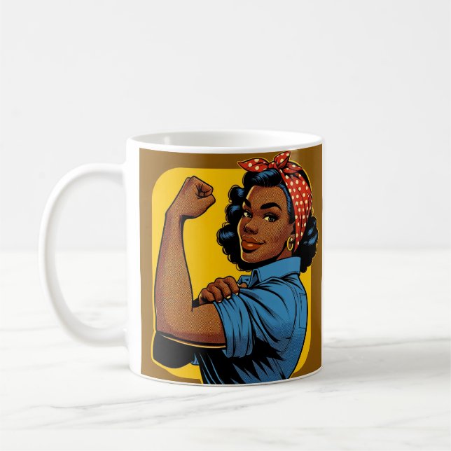 Mug Afro-américain Rosie le Riveter (Gauche)