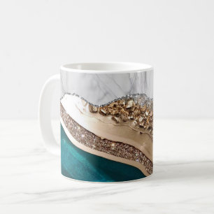 Mug Agate noir doré Marbre blanc