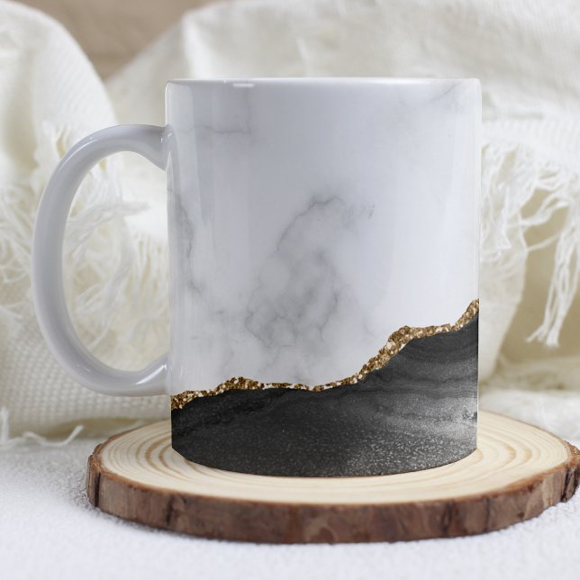 Mug Agate noir doré Marbre blanc (Créateur téléchargé)