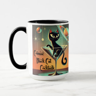 Mug Âge atomique Futuriste de l'espace Noir Cat Martin