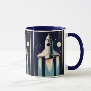 Mug Âge Spatial Rétro Fusée des Années 50