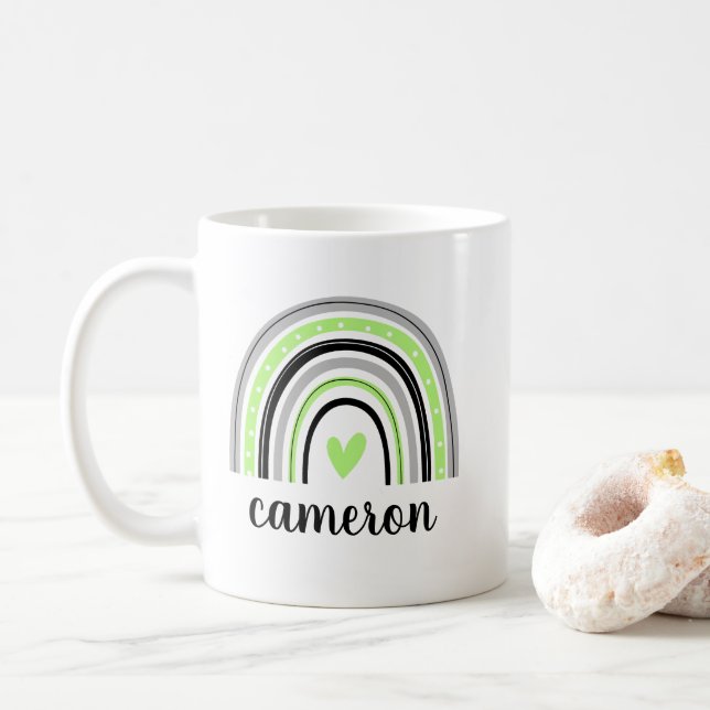 Mug Agender Rainbow Personnalisé (Avec donut)