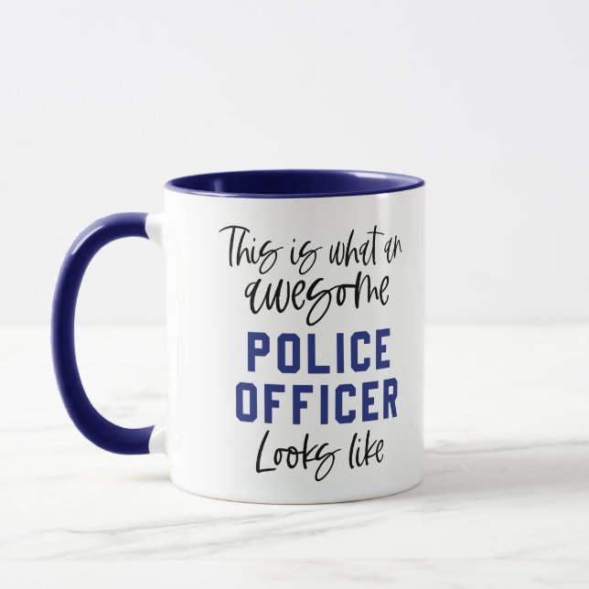 Mug Agent de police amusant Police génial Papa maman C (Gauche)