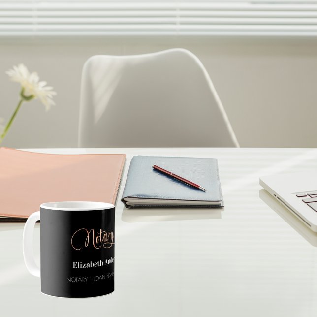 Mug Agent de signature de crédit noir rose or (Créateur téléchargé)