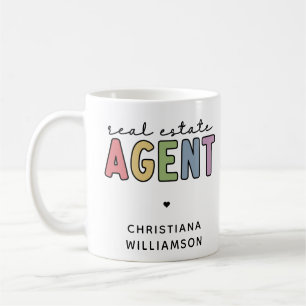 Mug Agent immobilier nom personnalisé Cadeaux Realto