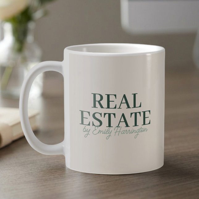 Mug Agent immobilier vert moderne (Créateur téléchargé)