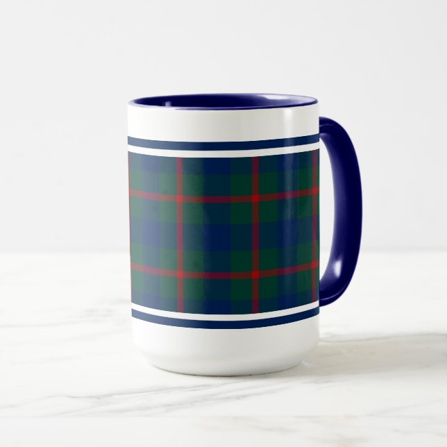 Mug Agnew Clan Tartan bleu et vert plaid (Devant droit)