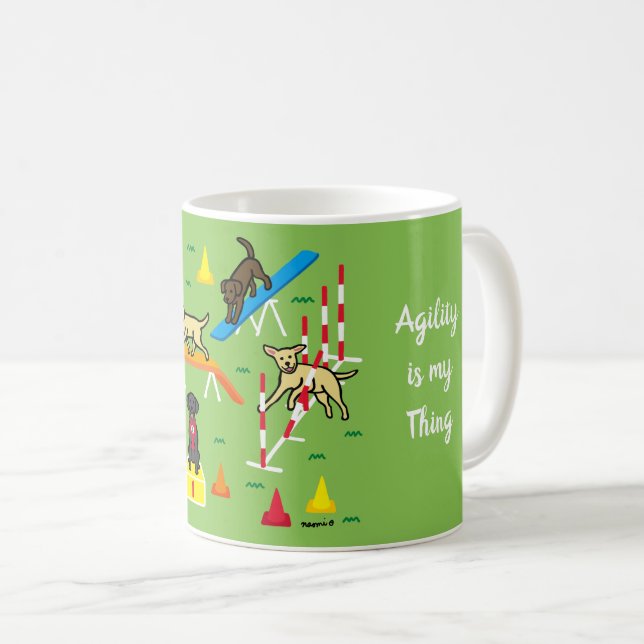 Mug Agrégation de chiens caricaturistes du Labrador Re (Devant droit)