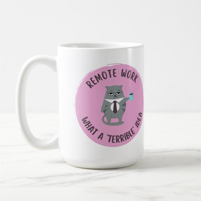 Mug Agressif passif (travail à distance) (rose) (Gauche)