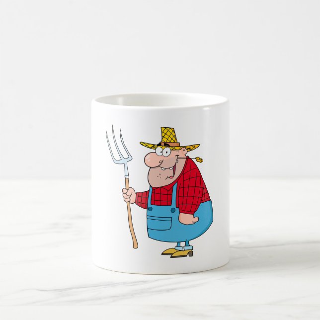 Mug Agriculteur Transportant Une Fourche (Créateur téléchargé)