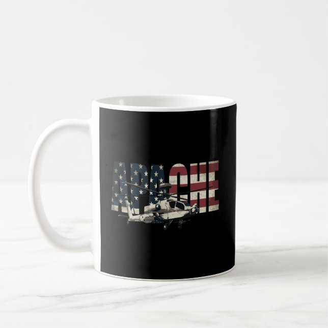 Mug Ah-64 Ah64 Apache Hélicoptère US Drapeau Américain (Gauche)