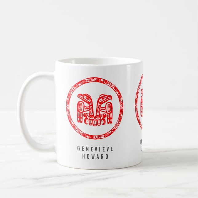 Mug Aigle double rouge autochtone de la tribu Haida (Gauche)
