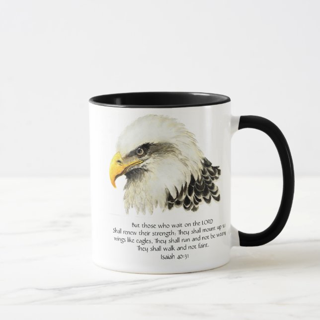 Mug Aigle - Inspirationnel - Écriture - Ceux qui atten (Droite)