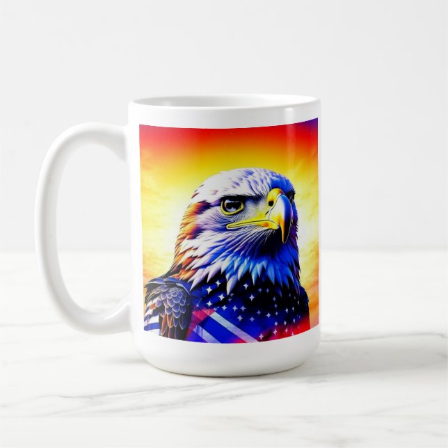 Mug Aigle patriotique et drapeau américain Personnalis (Gauche)