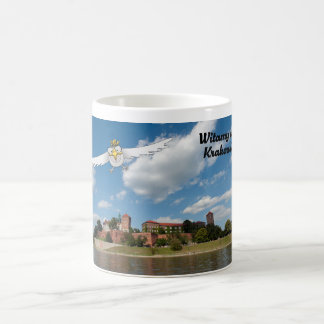 Mug Aigle polonais blanc dit Bienvenue à Cracovie. Wi